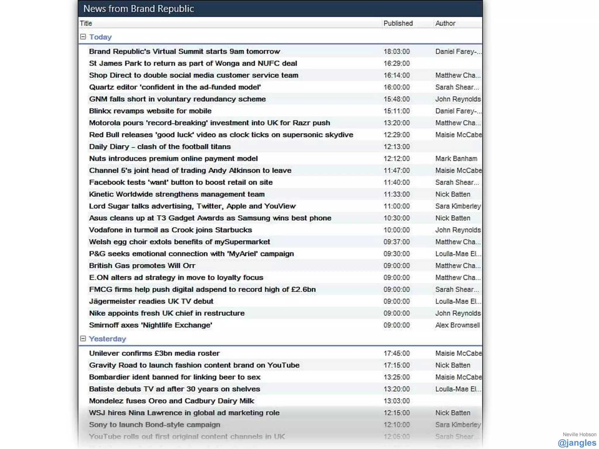 Neville Hobson
@jangles
 
