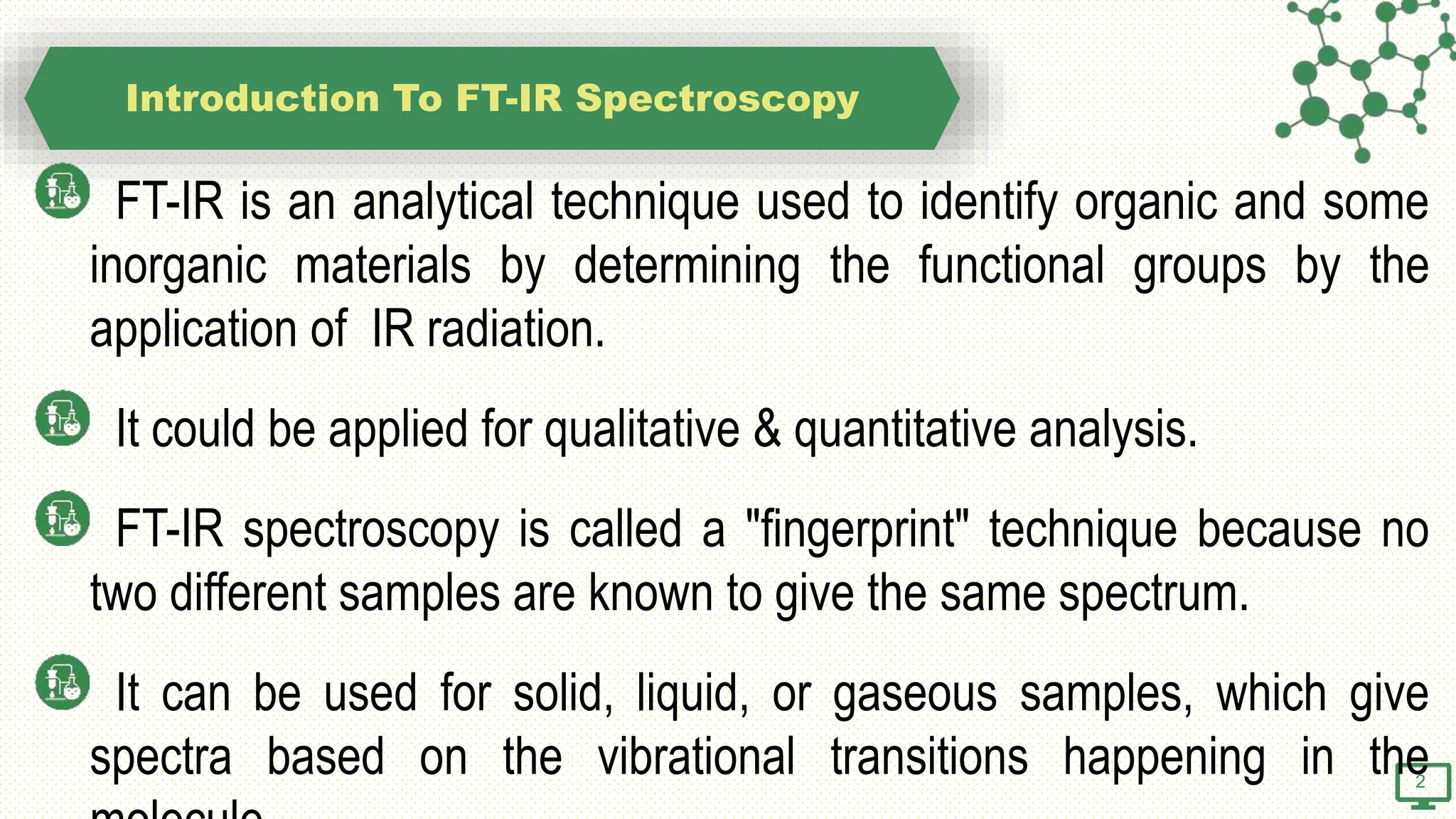 FOURIER TRANSFORM INFRA TED SPECTROSCPY - FTIR | PPTX