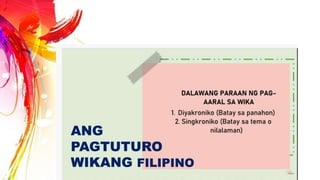 Pamaraan, Dulog, Teknik ng Pagtuturo ng Wikang Filipino