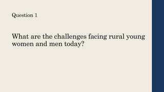 Rural youth and livelihood change