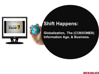 Shift Happens:
Globalization, The (CONSUMERCONSUMER)
Information Age, & Business.
 