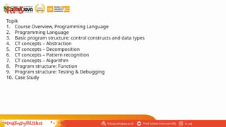 Computational Thinking : Course Overview | PPTX