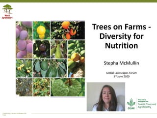 Transforming Lives and Landscapes with
Trees
Trees on Farms -
Diversity for
Nutrition
Stepha McMullin
Global Landscapes Fo...