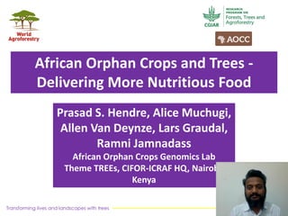 African Orphan Crops and Trees -
Delivering More Nutritious Food
Prasad S. Hendre, Alice Muchugi,
Allen Van Deynze, Lars G...