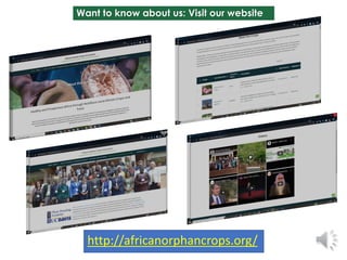 African Orphan Crops and Trees Delivering More Nutritious Food 