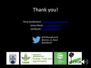 Forests Sustaining Agriculture