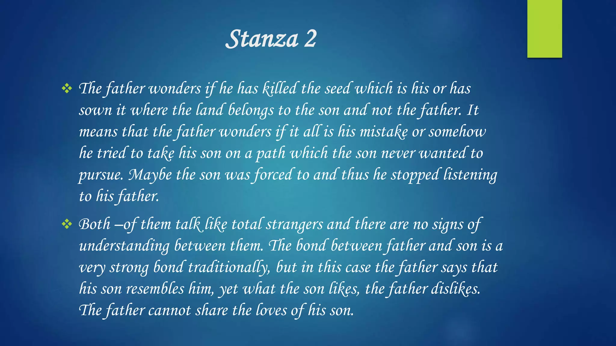 Father to son - by Elizabeth Jennings | PPT | Free Download