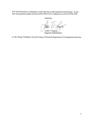 FTA Final Design Letter