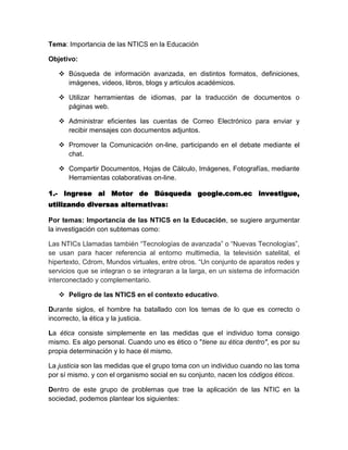IMPORTANCIAS DE LAS NTICS EN LA EDUCACION