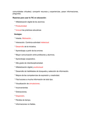 IMPORTANCIAS DE LAS NTICS EN LA EDUCACION