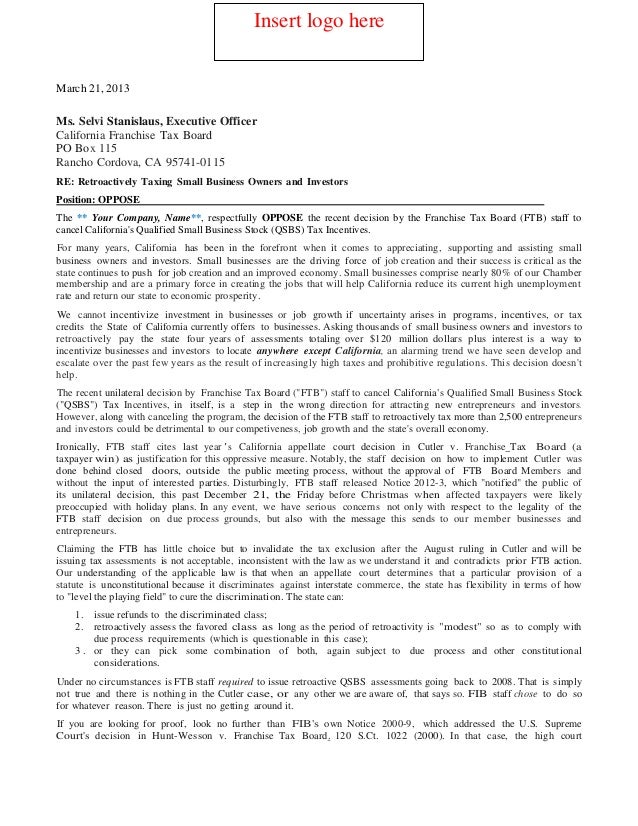California Franchise Tax Board Appeal
