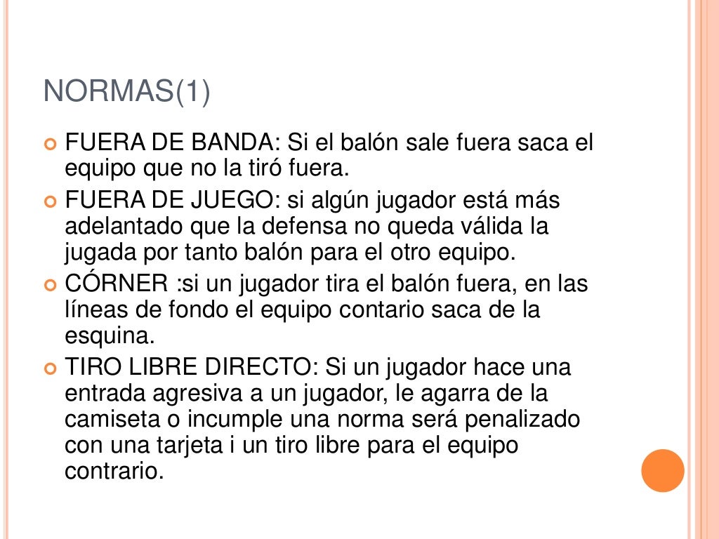futbol normas