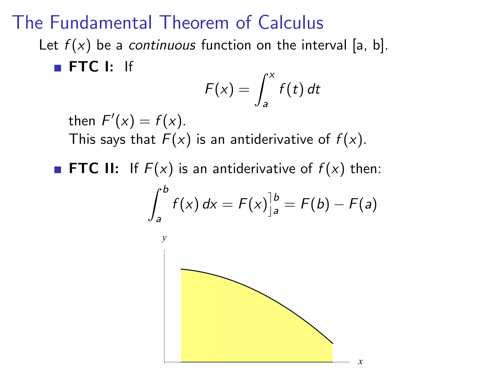 The Fundamental Theorem of Calculus | PPT