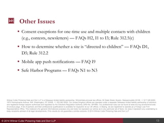 Copa Rule The FTC’s Revised COPPA Rules (Stanford Presentation) | PDF