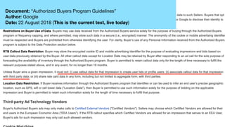 Document: “Authorized Buyers Program Guidelines” 

Author: Google
Date: 22 August 2018 (This is the current text, live today)
 