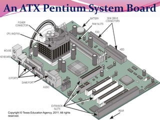 203
An ATX Pentium System Board
Copyright © Texas Education Agency, 2011. All rights
reserved.
 