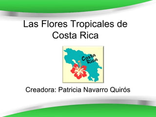 Powerpoint Templates Page 1Powerpoint Templates
Las Flores Tropicales de
Costa Rica
Creadora: Patricia Navarro Quirós
 