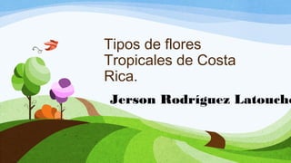 Tipos de flores
Tropicales de Costa
Rica.
Jerson Rodríguez Latouche
 