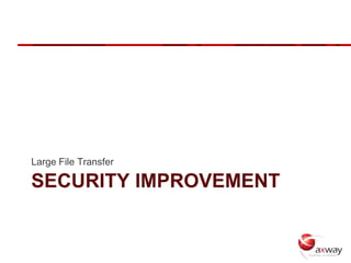Large File Transfer

SECURITY IMPROVEMENT
 