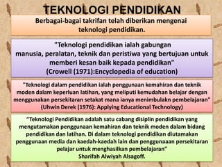 TEKNOLOGI PENDIDIKAN & APLIKASINYA DI NBD 