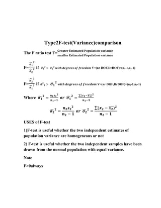 Example Of F Test Comprehensive Guide to F-Test for Variance Comparison in Statistics | PDF