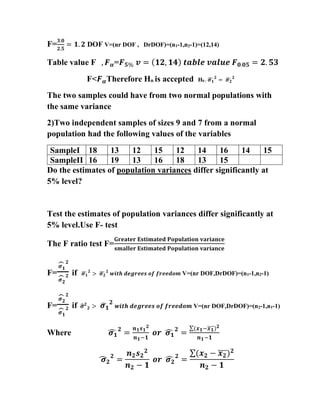 Example Of F Test Comprehensive Guide to F-Test for Variance Comparison in Statistics | PDF