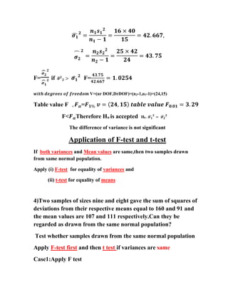 Example Of F Test Comprehensive Guide to F-Test for Variance Comparison in Statistics | PDF