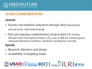 Enhancing milk quality and consumption for improved income and nutrition in Rwanda: Site selection criteria and preliminary LSIL project sites