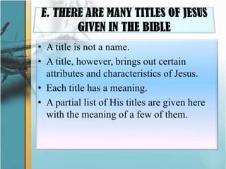 The Titles Of Jesus | PPTX