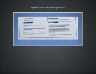 Highmark BCBS Help Tip Design Pattern

 