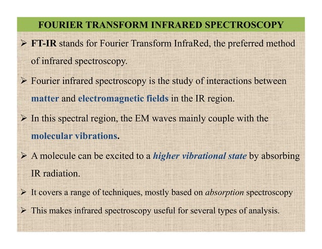 Fourier transform infrared spectroscopy | PPT