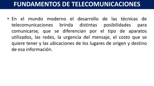 Fundamentos De Telecomunicaciones Unidad 1 Conceptos Basicos Ppt