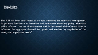 credit management and monetary policy of RBI | PPT