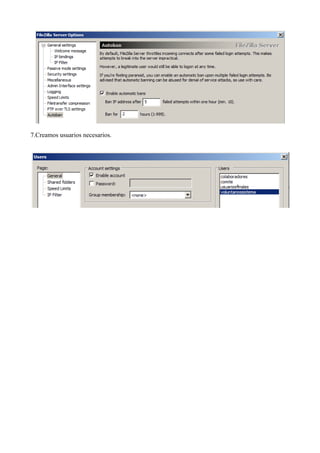 7.Creamos usuarios necesarios.