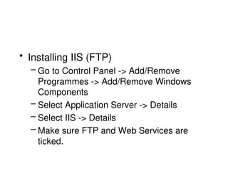 Ftp Server Setup Guide Comprehensive Guide to FTP: Installation, Configuration, and Usage | PPT