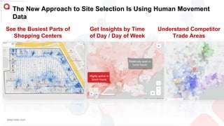 www.near.com
The New Approach to Site Selection Is Using Human Movement
Data
Understand Competitor
Trade Areas
Get Insight...