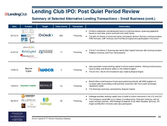 The lending club ipo date