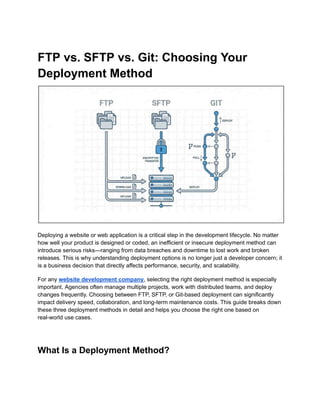 FTP vs. SFTP vs. Git_ Choosing Your Deployment Method | PDF