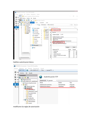 habilitar autenticacion básica
modificamo las reglas de autorización
 