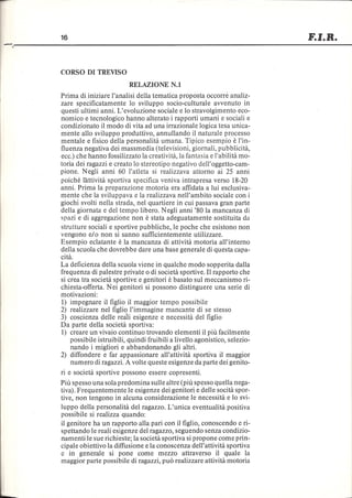 Federazione italiana rugby - Relazione dei corsi di aggiornamento 1984 per istruttori C.A.S. ed educatori C.A.G.