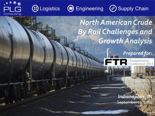 1 
Logistics 
Engineering 
Supply Chain 
North American Crude By Rail Challenges and Growth Analysis 
Prepared for: 
Indianapolis, IN 
September 11, 2014  