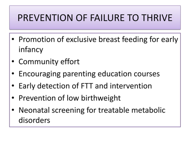 Approach to a child with failure to thrive | PPTX