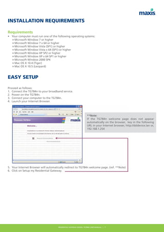 Ftth residential-wifi-modem-guide | PDF