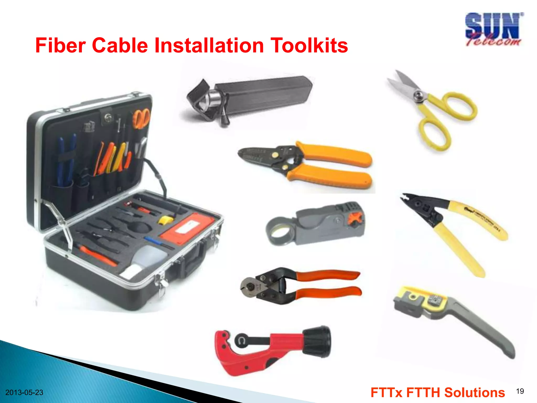 Fiber Cable Installation Toolkits
2013-05-23
FTTx FTTH Solutions
19
