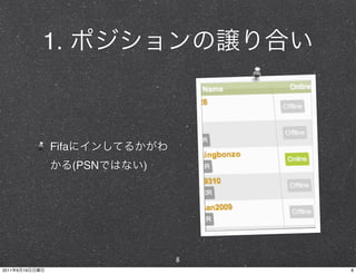 1.



                Fifa
                       (PSN   )




                                  8
2011   6   19                         8
 