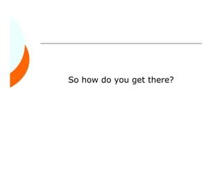 So how do you get there?
 