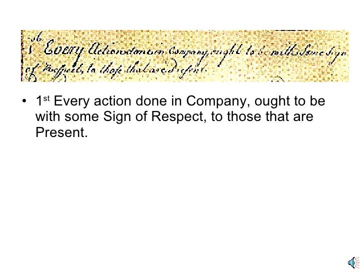 110 Ft washington's110 rules of decorum