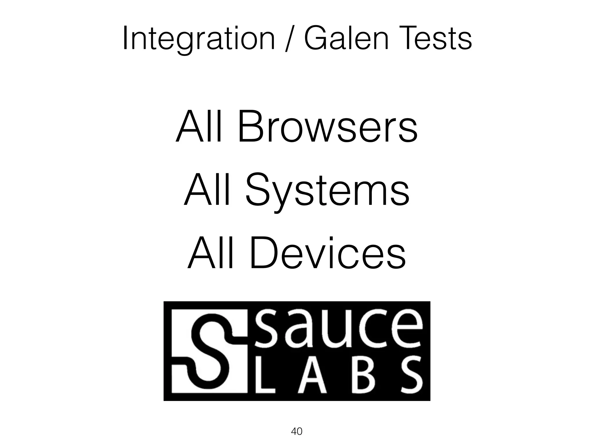 40
UI Tests
Galen Framework
 