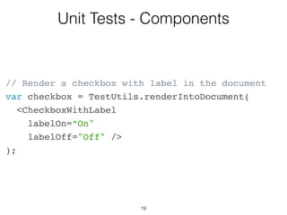 19
Unit Tests - Components
 