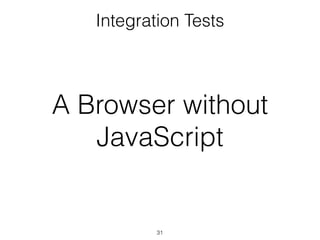 31
Unit Tests - Actions
describe(‘Action', () => {
beforeEach(() => {
fluxContext = createMockActionContext();
sinon.stub(fluxContext, 'dispatch');
});
 